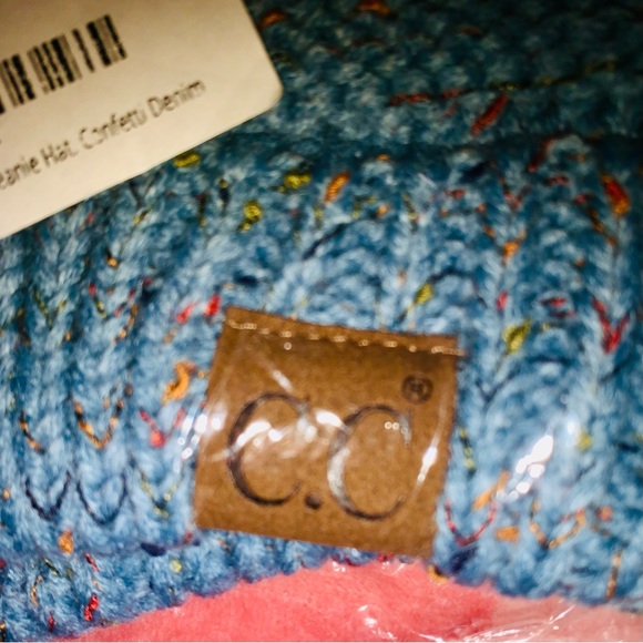 C.C MESSY BUN BEANIE TAIL SOFT STRETCH EXC.-🎉DENIM🩵~or~🎉OMBRE🫒,OS,BNWTIB/WOT - Picture 10 of 14